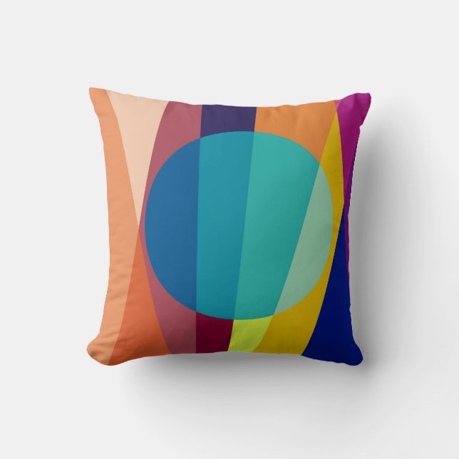 Geometrische patroon achtergrond cirkel kussen (Voorkant)