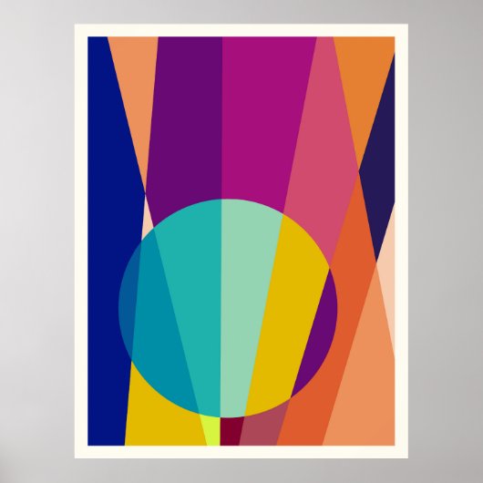 Geometrische patroon achtergrond cirkel poster (Voorkant)