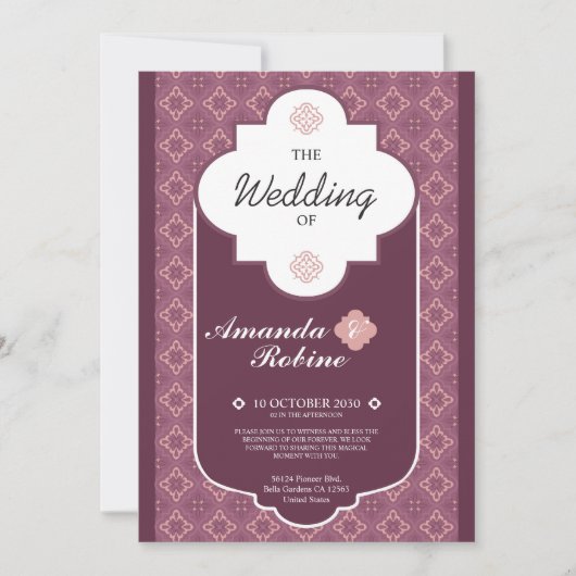 Geometrische patroon bruiloft uitnodiging (Voorkant)