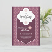 Geometrische patroon bruiloft uitnodiging (Staand voorkant)