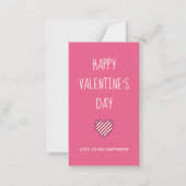 Geometrische patroon harten houden van gelukkige V Notitiekaartje (Achterkant)