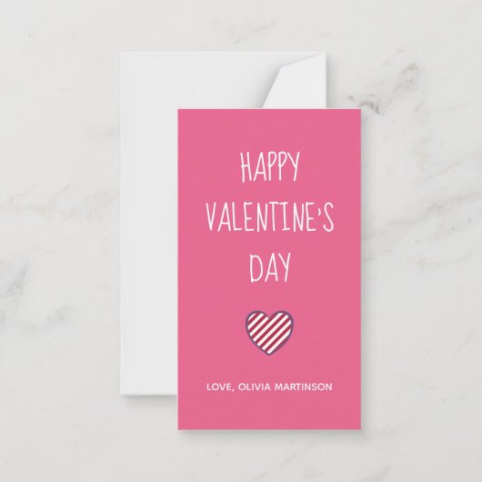 Geometrische patroon harten houden van gelukkige V Notitiekaartje (Achterkant)