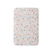 Geometrische patroon perzik grijs beige neutralen badmat (Voorkant Verticaal)