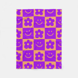 Geometrische patroon retro kleuren 70s fleece deken