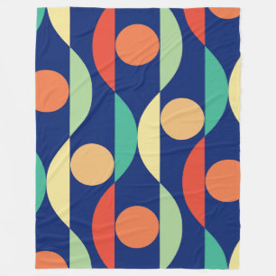Geometrische patroon retro kleuren 70s fleece deken