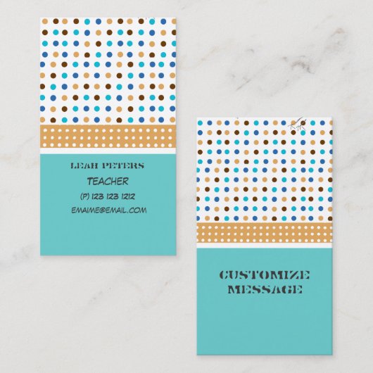 Geometrische Patroondocent Counselor Cute Friendly Visitekaartje (Voorkant / Achterkant)