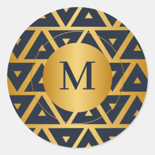 Geometrische patroondriehoek, speciaal aangepast ronde sticker