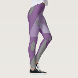 Geometrische patroondriehoek vervalt Paarse grijze Leggings