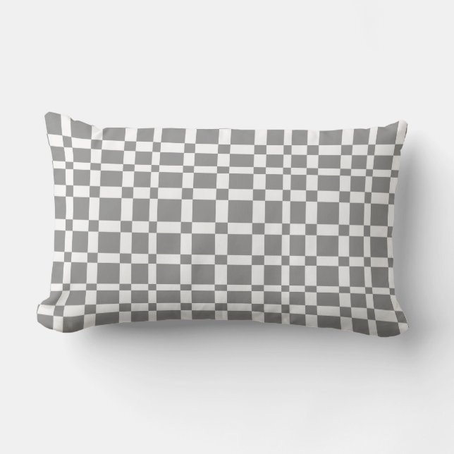 geometrische patroonkussen grijs en wit decor kussen (Voorkant)