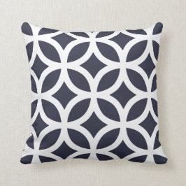 Geometrische patroonKussens in Navy Blue Kussen