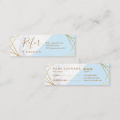 Geometrische patroonmarmer Gold Light Blue Referra Mini Visitekaartje (Voorkant / Achterkant)