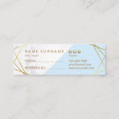 Geometrische patroonmarmer Gold Light Blue Referra Mini Visitekaartje (Achterkant)