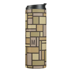 Geometrische Patroonmonogram tumbler Thermosbeker