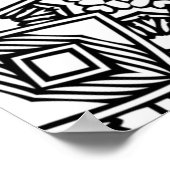 Geometrische patroonovale rand Volwassenkleurpagin Poster (Hoek)