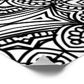 Geometrische patroonovale rand Volwassenkleurpagin Poster (Hoek)