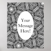 Geometrische patroonovale rand Volwassenkleurpagin Poster (Voorkant)