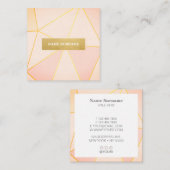 Geometrische patroonpeach Gold Square Visitekaartj Vierkante Visitekaartje (Voorkant / Achterkant)