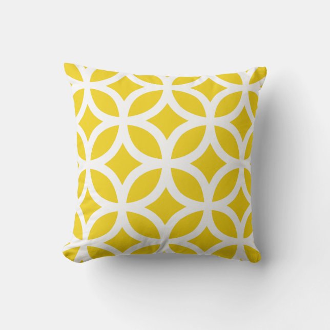 Geometrische patroonpiloot in Lemon Yellow Kussen (Voorkant)