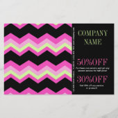 Geometrische patroonroze Mode roze en zwarte Chevr Flyer (Voorkant)