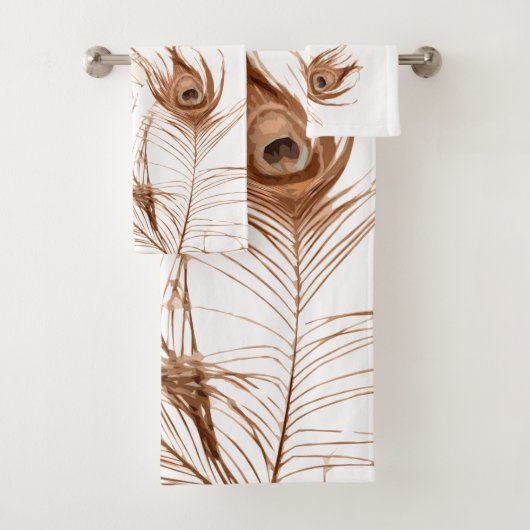 Geometrische pauw veer ingetogen modern bad handdoek (Insitu)