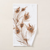 Geometrische pauw veer ingetogen modern bad handdoek (Handdoek)