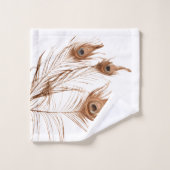 Geometrische pauw veer ingetogen modern bad handdoek (Wasdoekje)