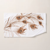 Geometrische Pauwenveer Onopvallend Modern Bad Handdoek (Handdoek)