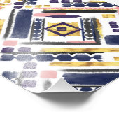 Geometrische penseelstreken van de goudverf met st foto afdruk (Hoek)