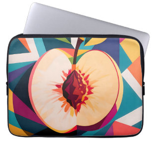 Geometrische Perzikschijf Abstract Laptop Sleeve