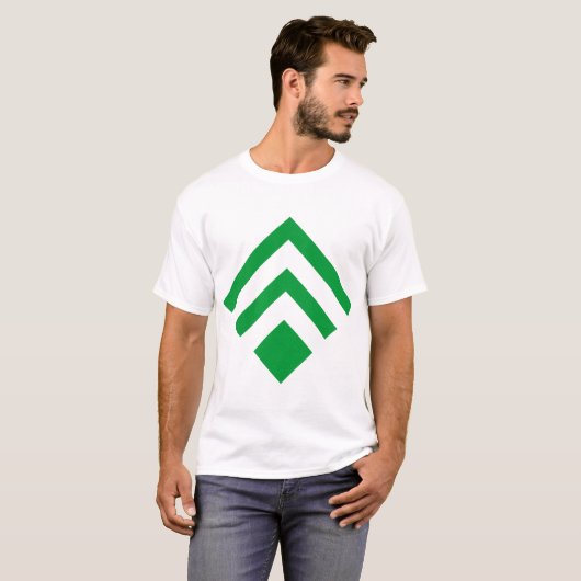 Geometrische Pijl 02 - Grass Green T-shirt (Voorkant volledig)