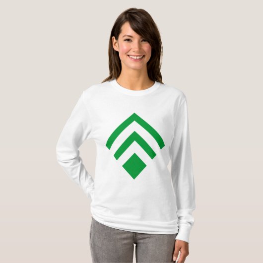 Geometrische Pijl 02 - Grass Green T-shirt (Voorkant volledig)