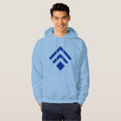 Geometrische Pijl 02 - Navy Blue Hoodie (Voorkant volledig)