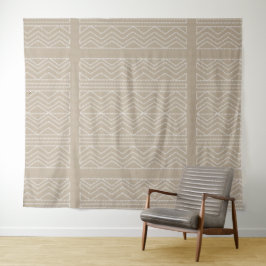 Geometrische pijlen Patroon Linnen look Wandkleed