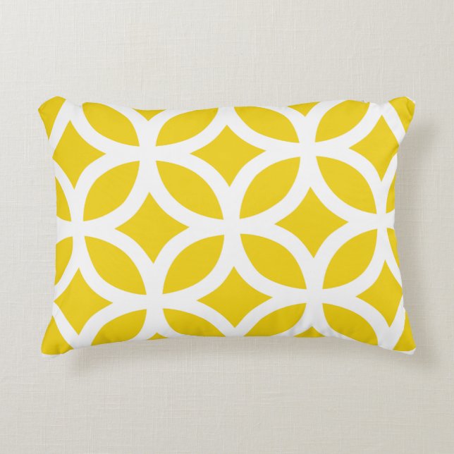 Geometrische piloot van de Accent - Lemon Yellow P Decoratief Kussen (Voorkant)