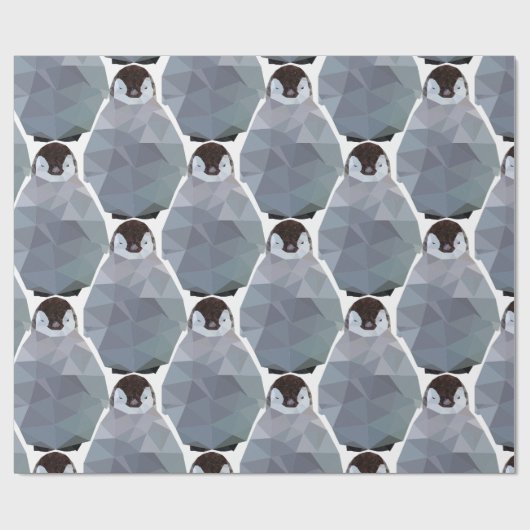 Geometrische pinguïn Huddle Print Cadeaupapier (Vlak)