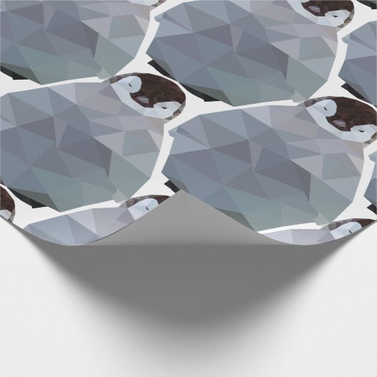 Geometrische pinguïn Huddle Print Cadeaupapier (Hoek)