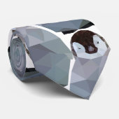 Geometrische pinguïn Huddle Print Stropdas (Opgerold)