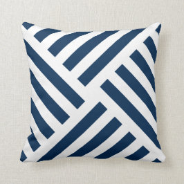 Geometrische pinwielband in Nautical Navy Blue Kussen
