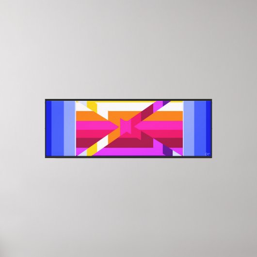 Geometrische Pixels Canvas Afdruk (Voorkant)