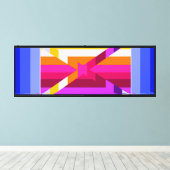 Geometrische Pixels Canvas Afdruk (Insitu (Houten vloer))