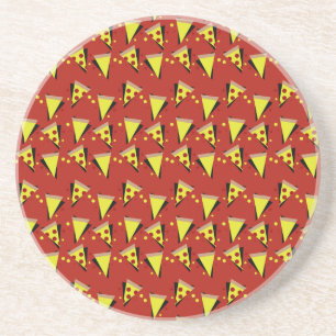 Geometrische Pizza Pepperoni Italiaanse Snede Zandsteen Onderzetter