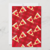 Geometrische Pizza Slices Party Red Birthday Kaart (Achterkant)