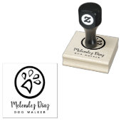 Geometrische pootafdruk Modern Dog Walker Logo Rubberstempel (Gestempeld)