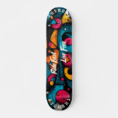 Geometrische Pop Art - Ride Fast, Live Free Persoonlijk Skateboard (Voorkant)
