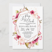 Geometrische Pop Fizz Clink Bachelorette Party Inv Kaart (Voorkant)