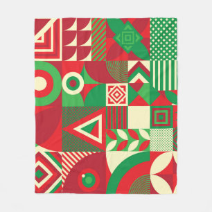 Geometrische Pop: Kleurrijke Abstracte Tegels. Fleece Deken