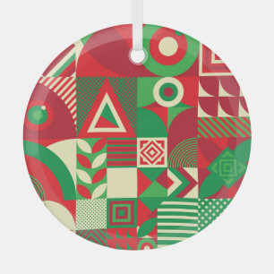 Geometrische Pop: Kleurrijke Abstracte Tegels. Glas Ornament
