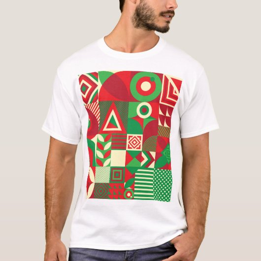 Geometrische Pop: Kleurrijke Abstracte Tegels. T-shirt (Voorkant)