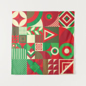 Geometrische Pop: Kleurrijke Abstracte Tegels. Wandkleed (Voorkant (horizontaal))