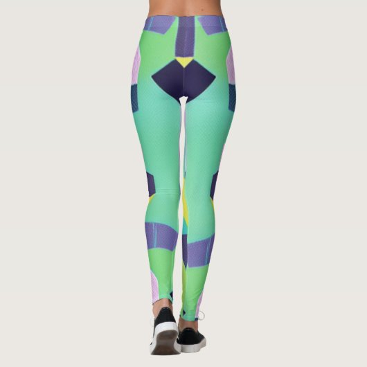 Geometrische Pop kunst Leggings (Achterkant)
